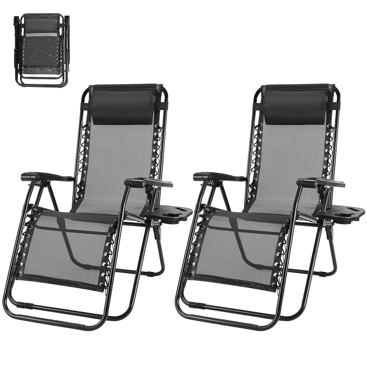 MCQ Zero Gravity Folding Outdoor Recliner Chairs With Cup Holders