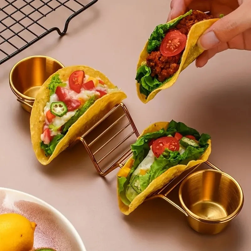 Stainless Steel Taco Serving Utensil Set With Dressing Cups