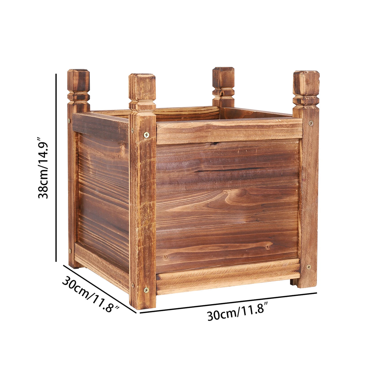 Durable Pine Wood Raised Garden Planter Box For Outdoors