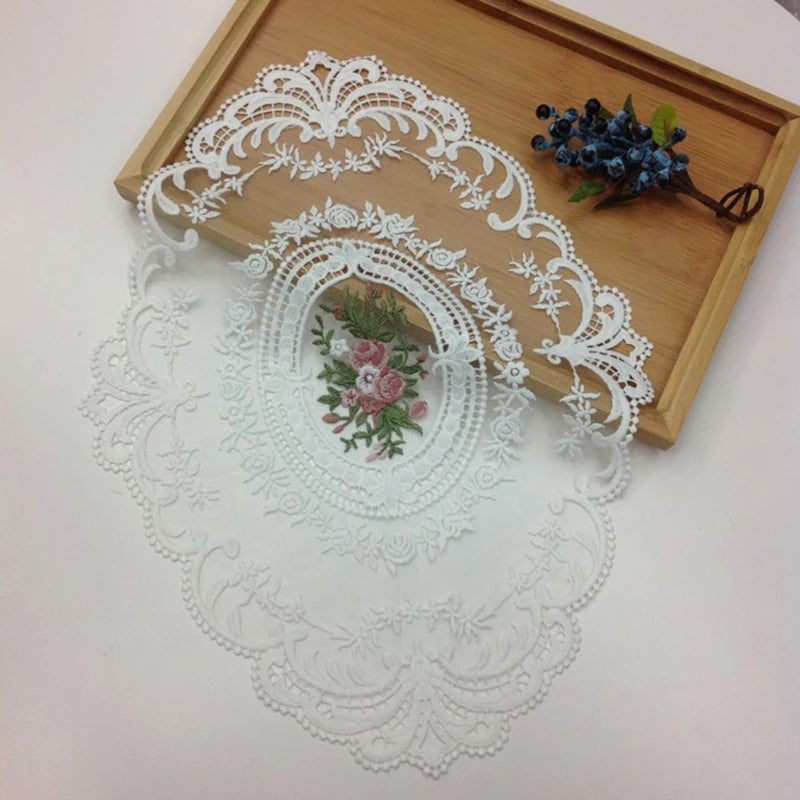 French Style Retro Lace Placemats And Coasters For Dining Table