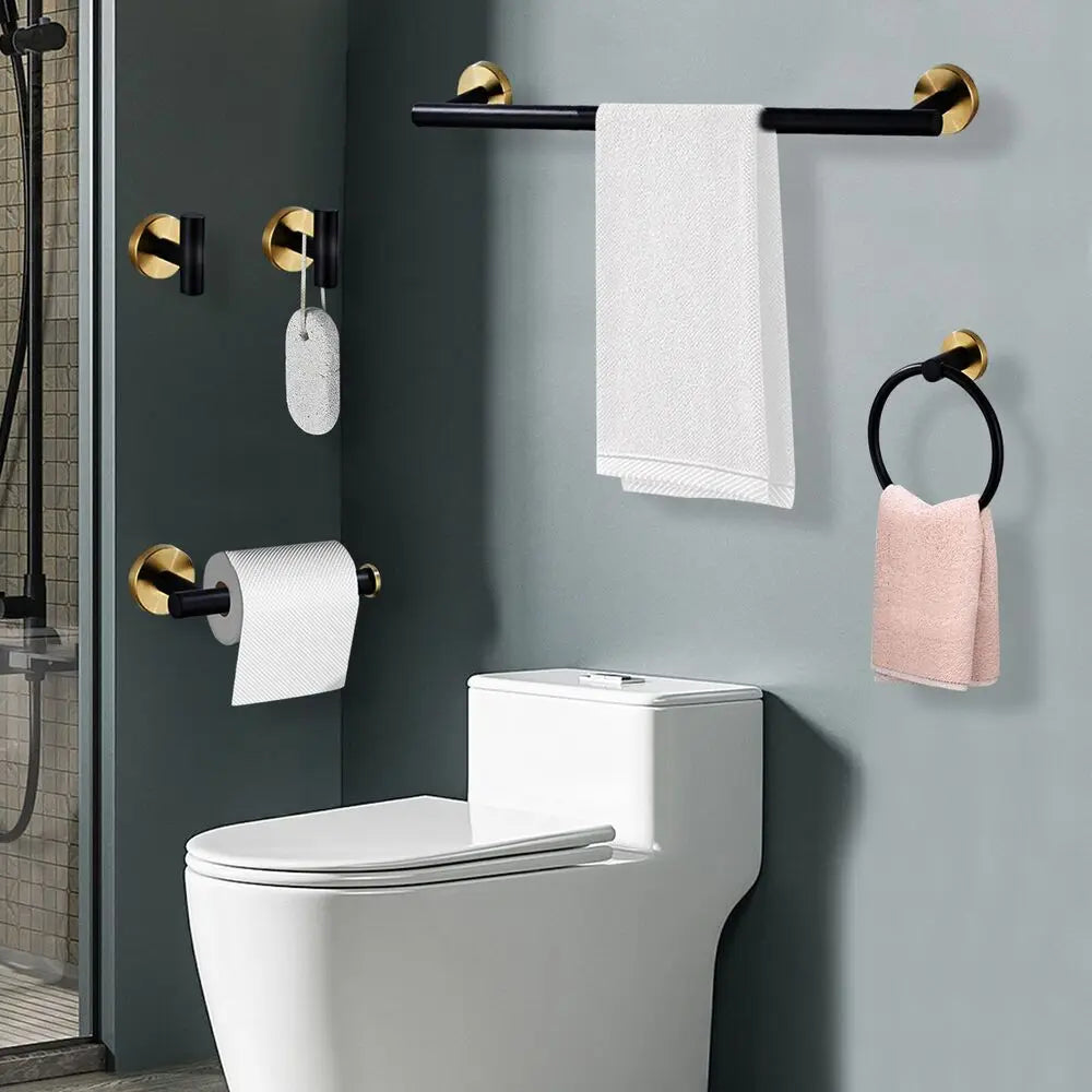 Wall Mounted Stainless Steel Bathroom Hardware Set With Towel Bar