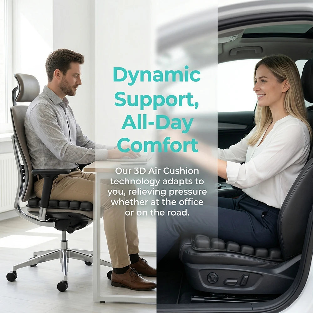 Breathable Poly Cotton Seat Cushion With Air Cells For Home Office