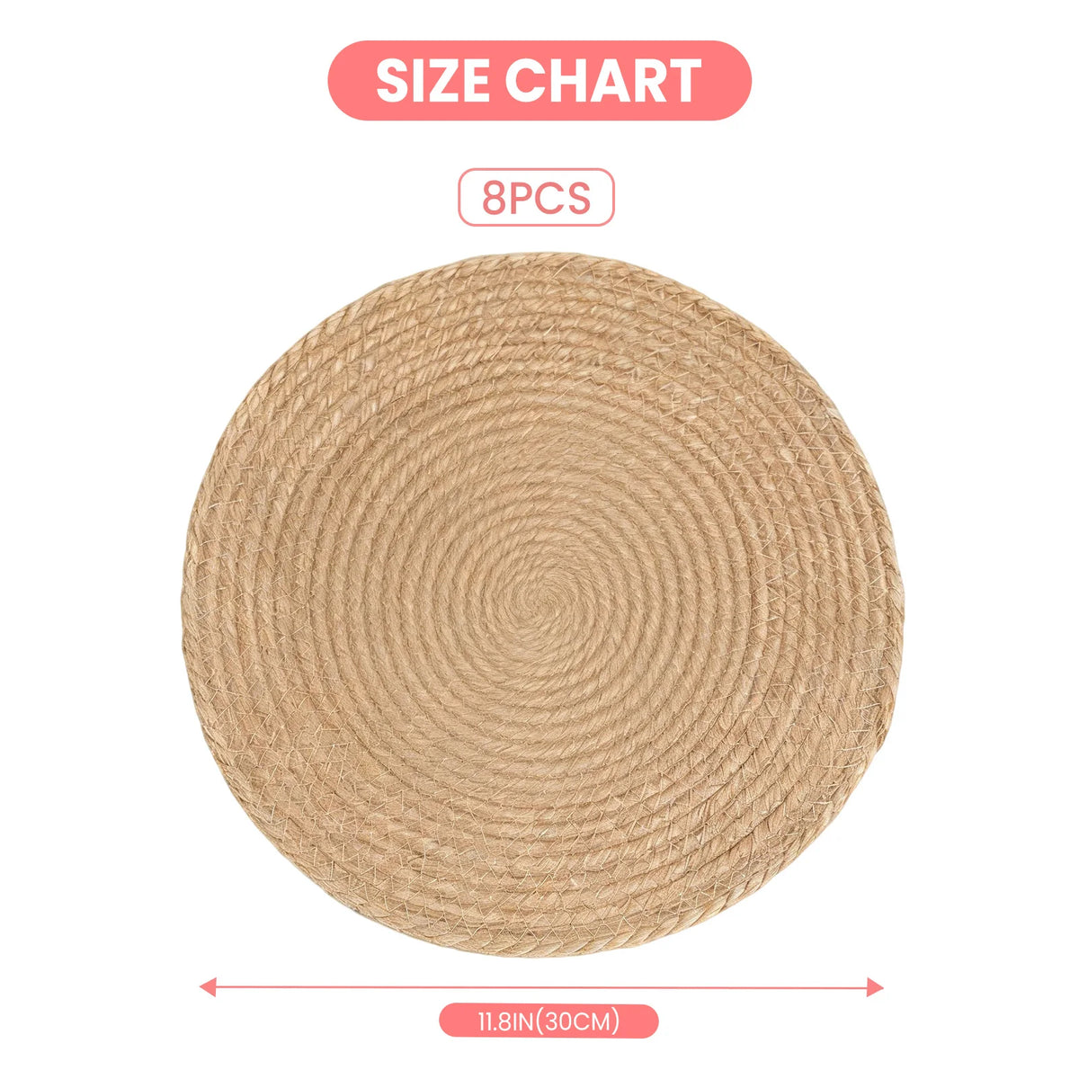 Round Woven Rattan Placemats For Heat Resistant Dining Table Decor
