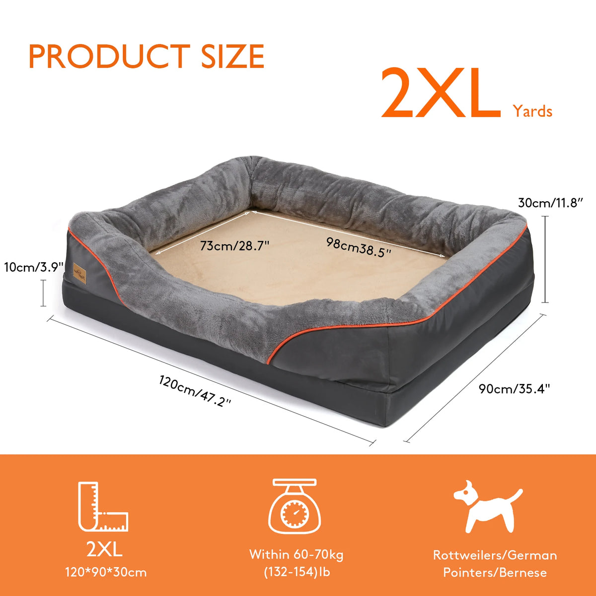 Bingopaw Removable Fleece Dog Bed With Waterproof Washable Cover