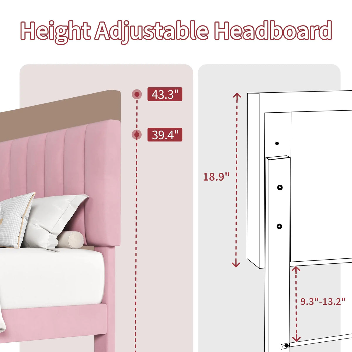HiMISS Upholstered Platform Bed Frame With Tufted Headword