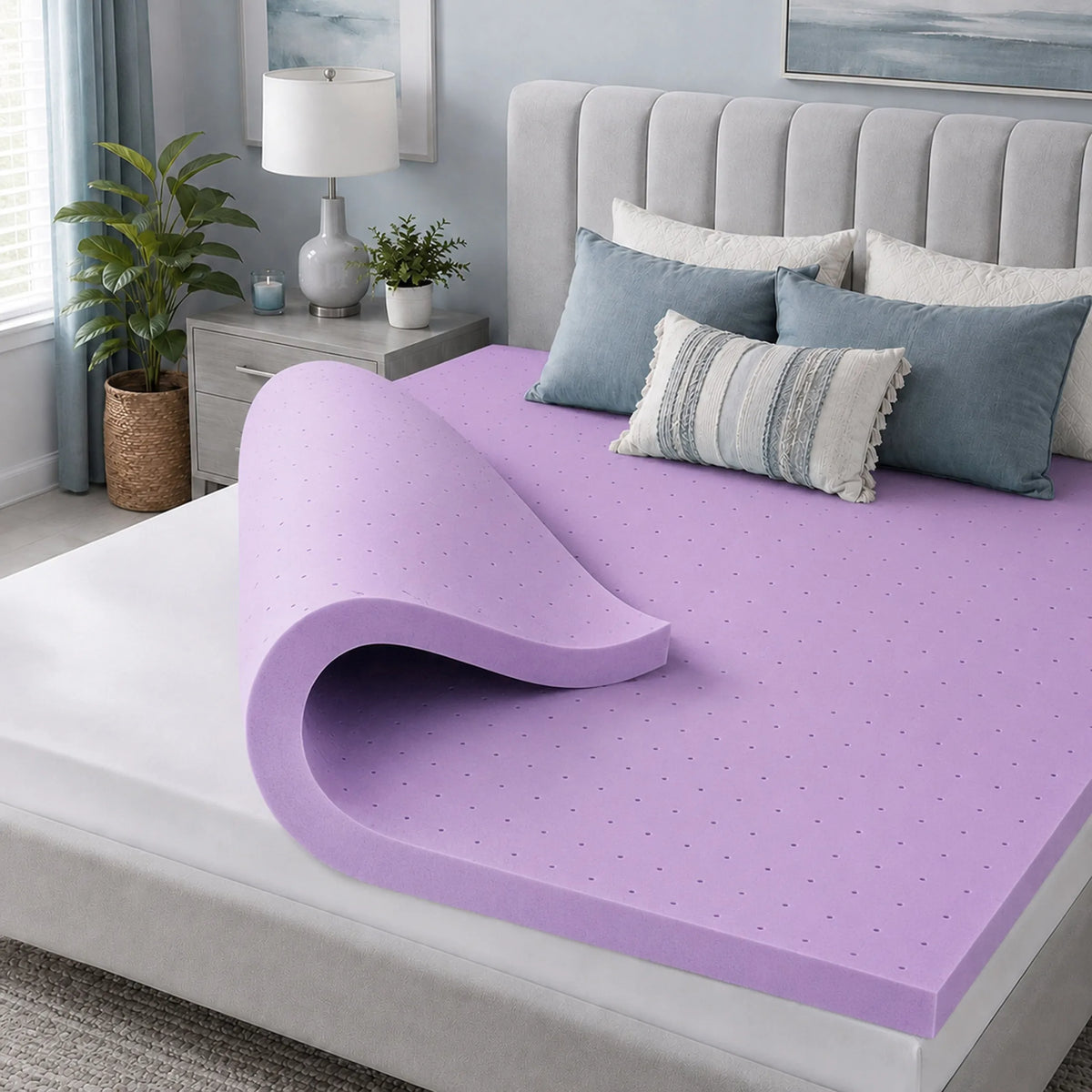 MCQ Gel Memory Foam Mattress Topper With Breathable Cooling Comfort