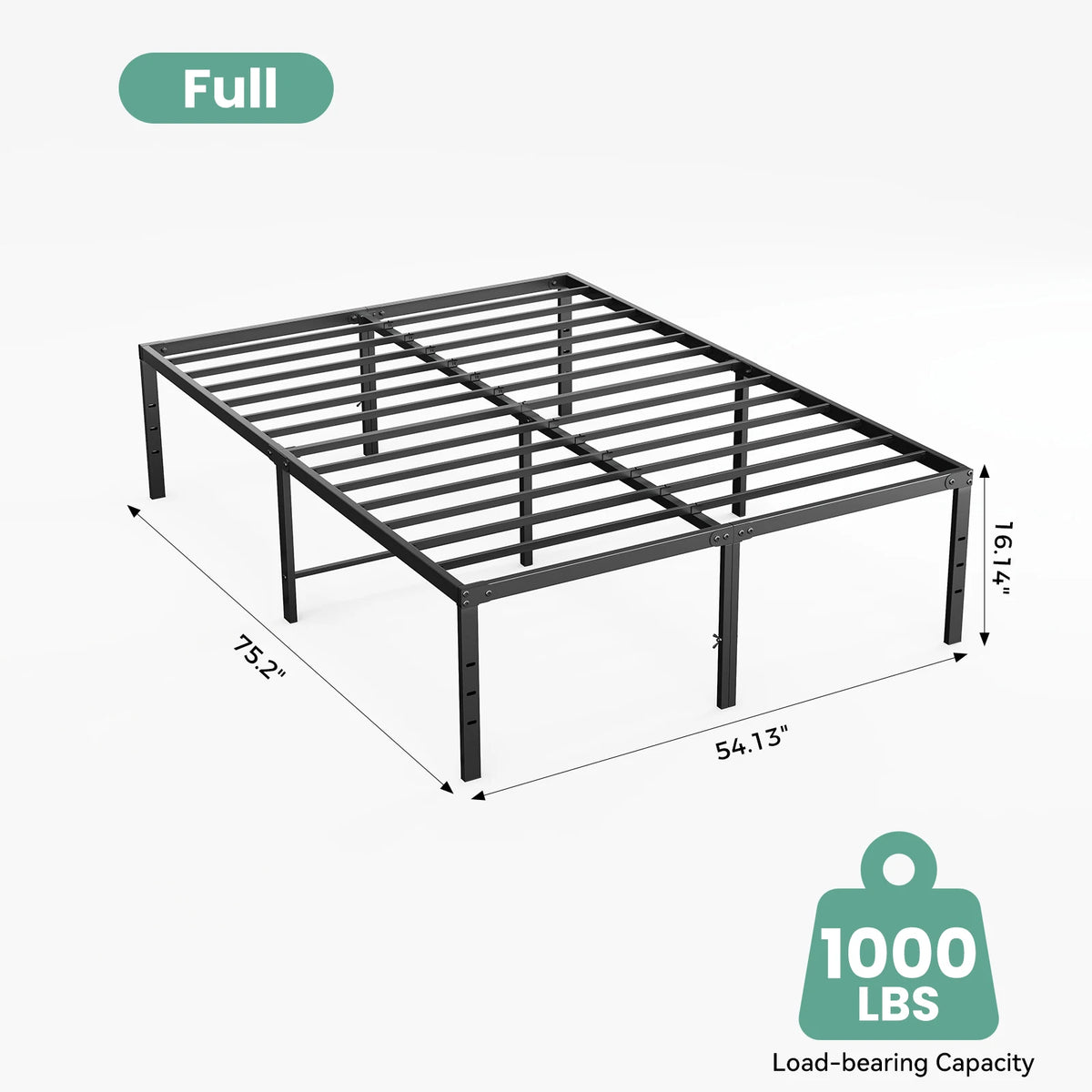 JHK Metal Platform Bed Frame With Sturdy Steel Slat Support