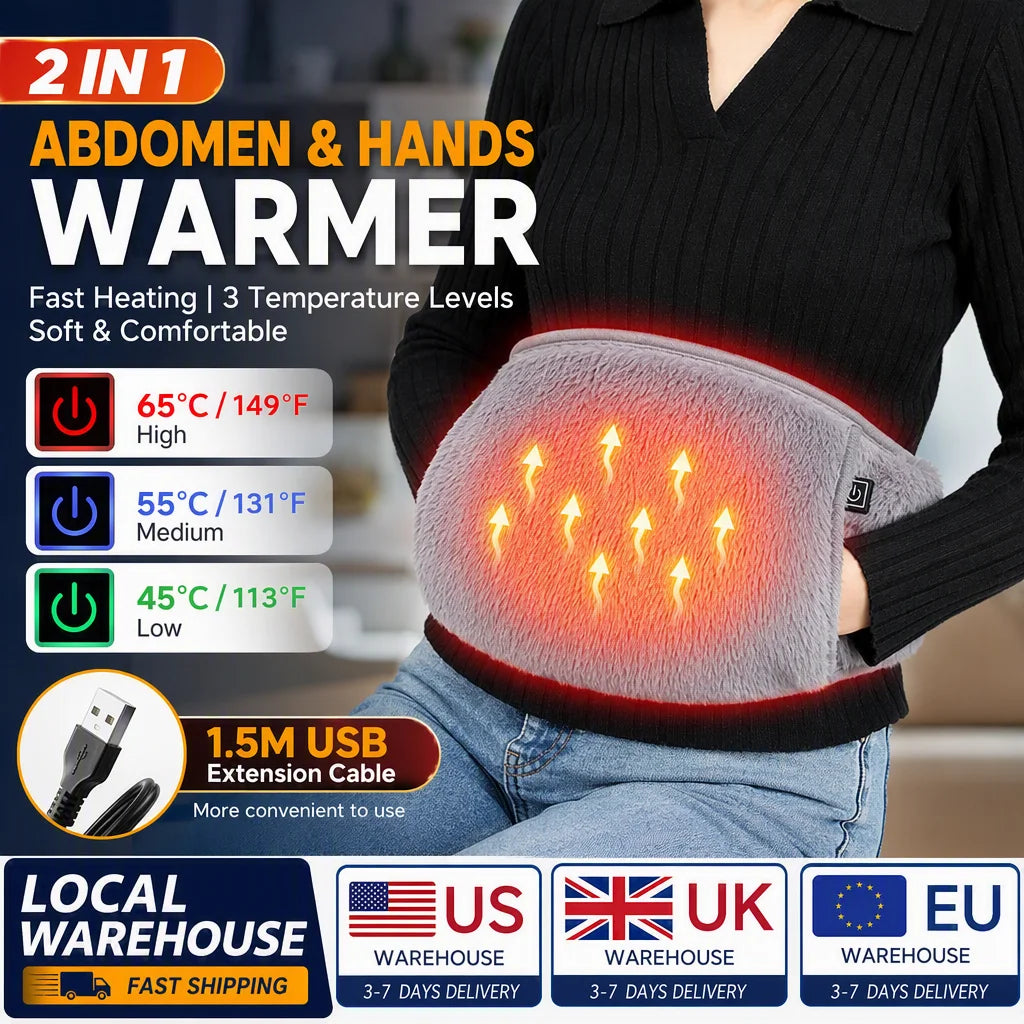 Hailicare Heated Waist Belt for Abdominal and Hand Warmth