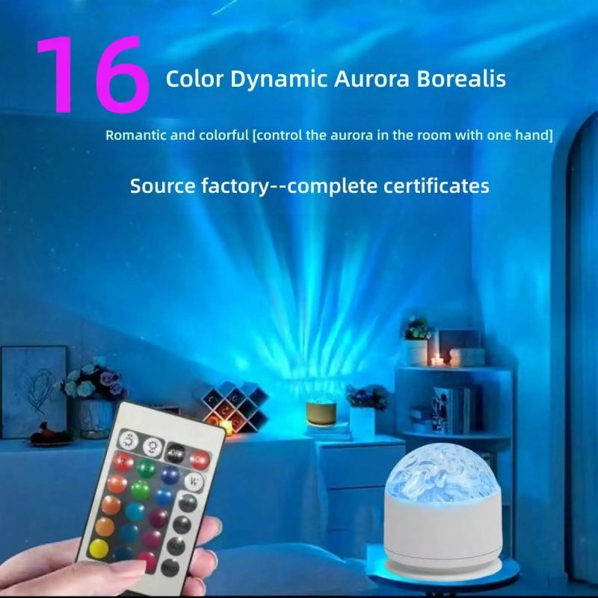 Romantic Water Ripple Aurora Projector Light For Home And Bedroom
