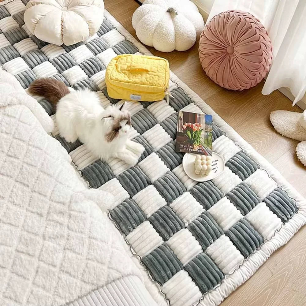 CWV Waterproof Plaid Pet Bed Mat And Furniture Protector