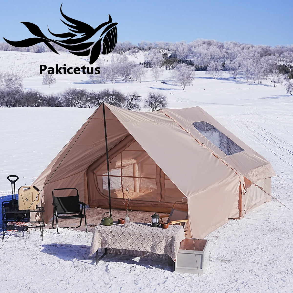 Pakicetus Inflatable Glamping Tent With Roof Window And Carry Bag
