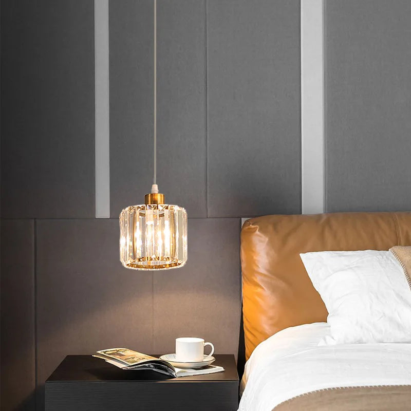 Vetulus Modern K9 Crystal Minimalist Ceiling Chandelier Lamp