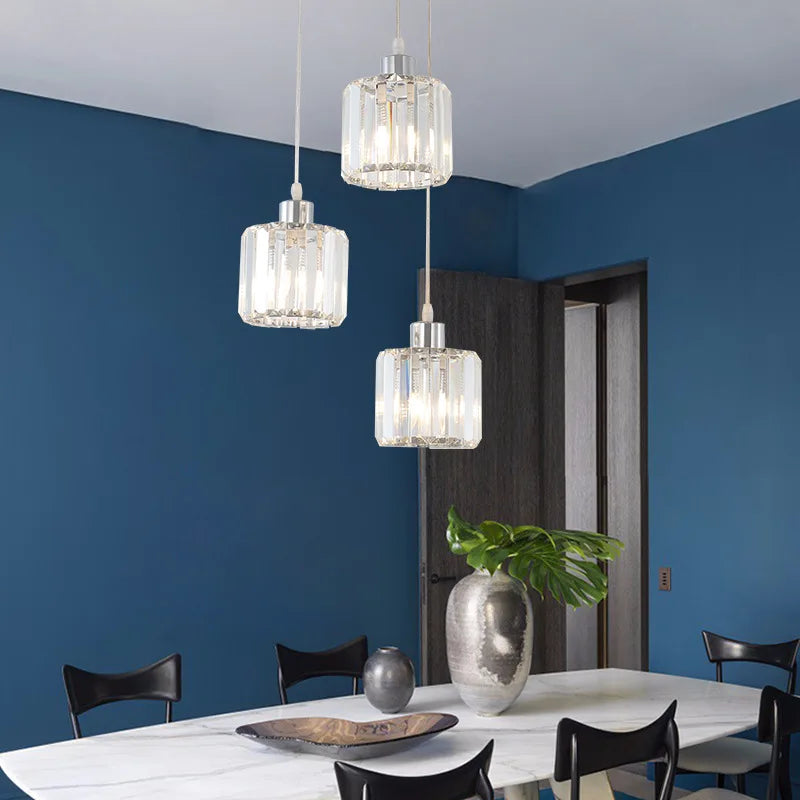 Vetulus Modern K9 Crystal Minimalist Ceiling Chandelier Lamp