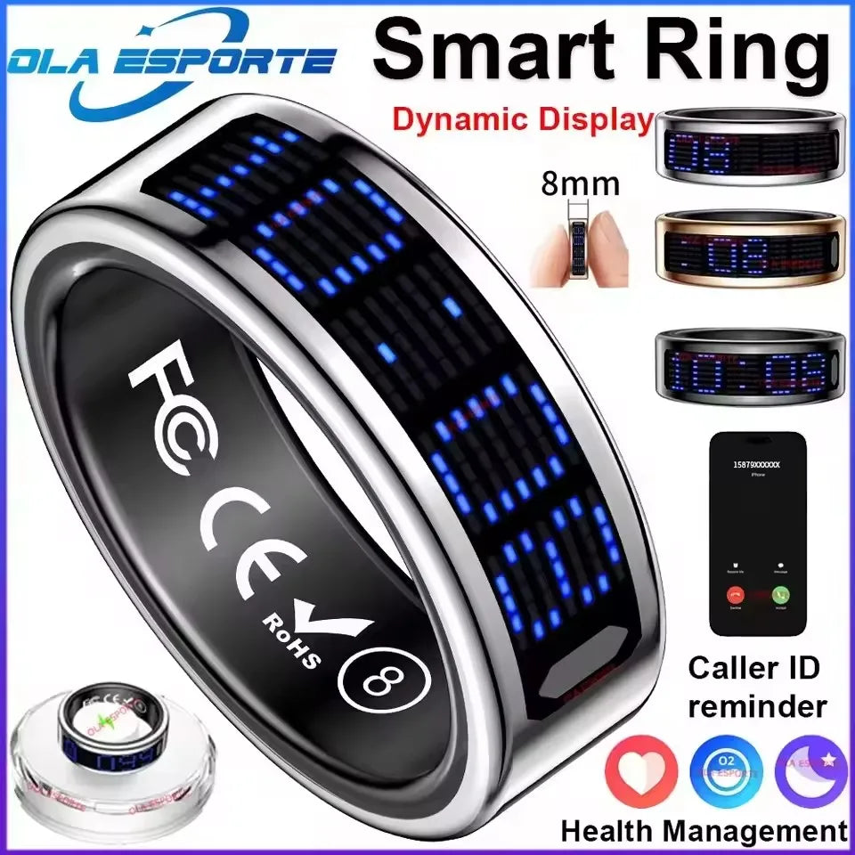 Smart Ring With LED Display, Caller ID And Fitness Tracking