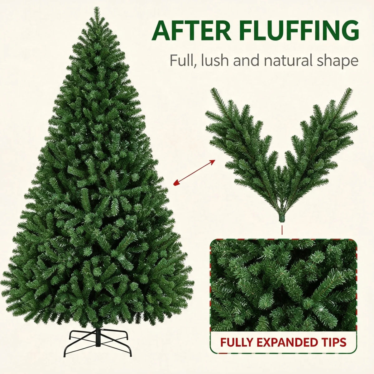 Artificial Christmas Tree With Pine Cones And Metal Stand