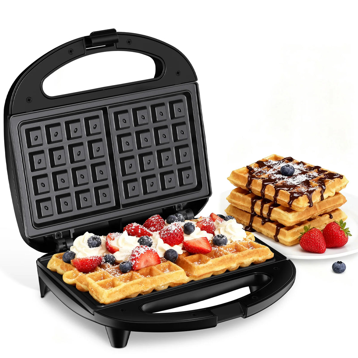 OSTBA Belgian Waffle Maker With Non Stick Interchangeable Plates