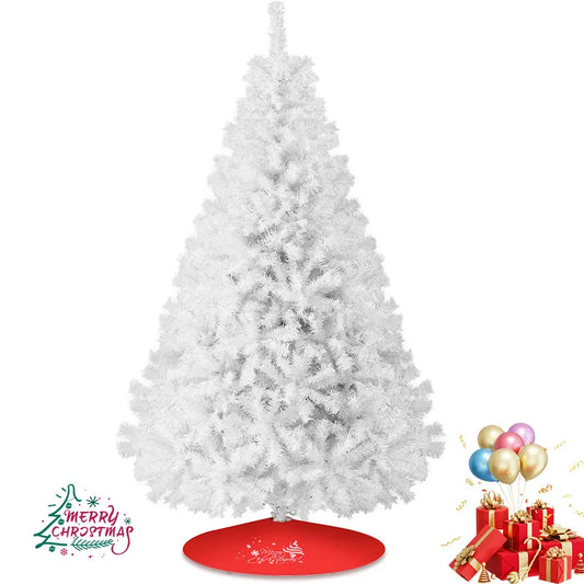Fluffy Artificial Christmas Tree With Metal Base For Holiday Decorations