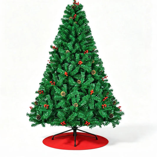 Artificial Christmas Tree With Pine Cones And Metal Stand