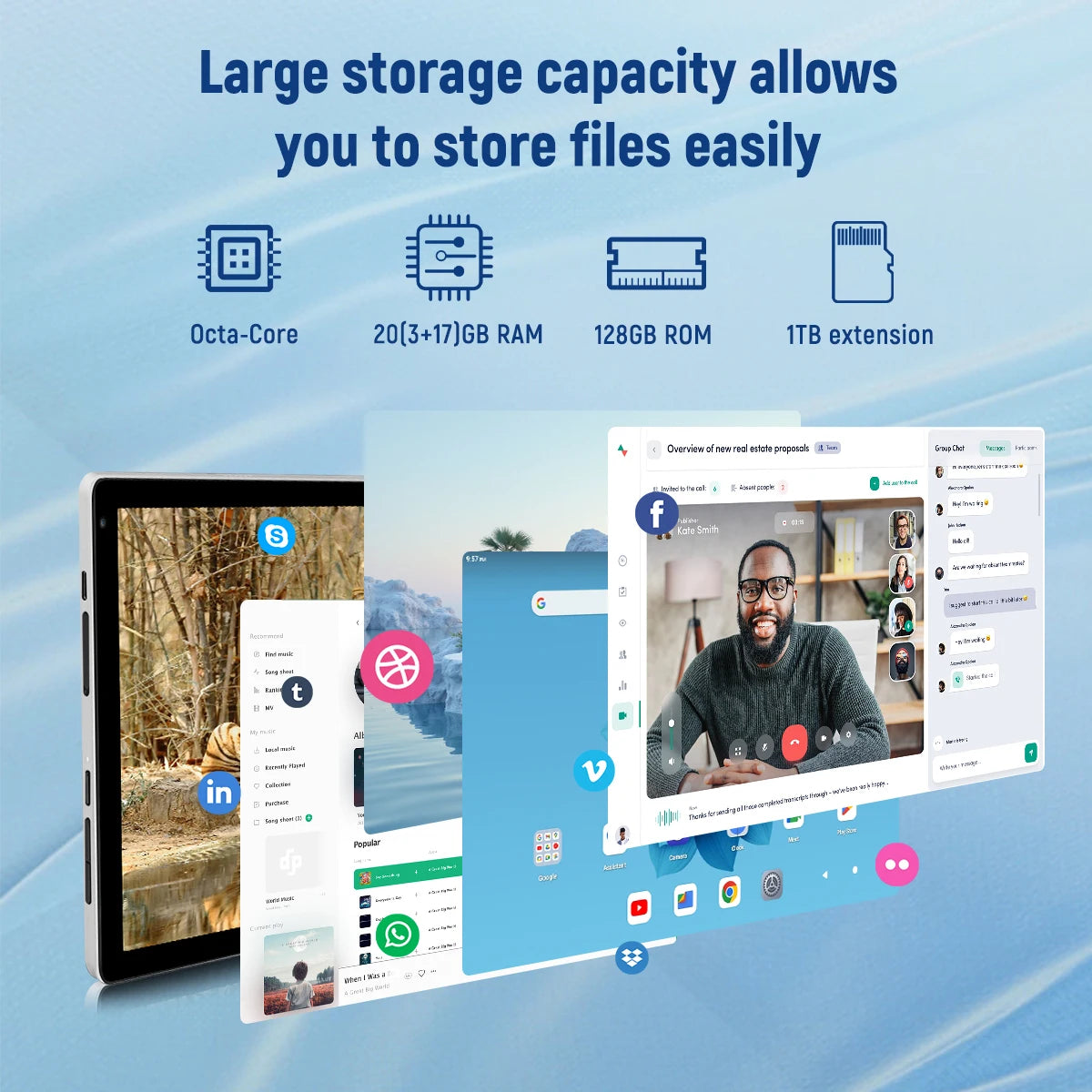 MODERNESS Octa Core Android 15 Tablet With 64GB Storage