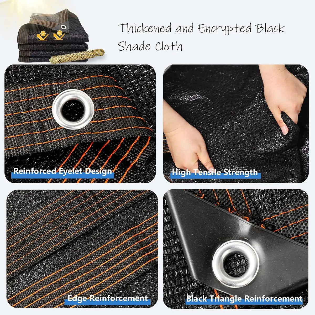 Heavy Duty HDPE Sun Shade Net With Grommets For Gardens