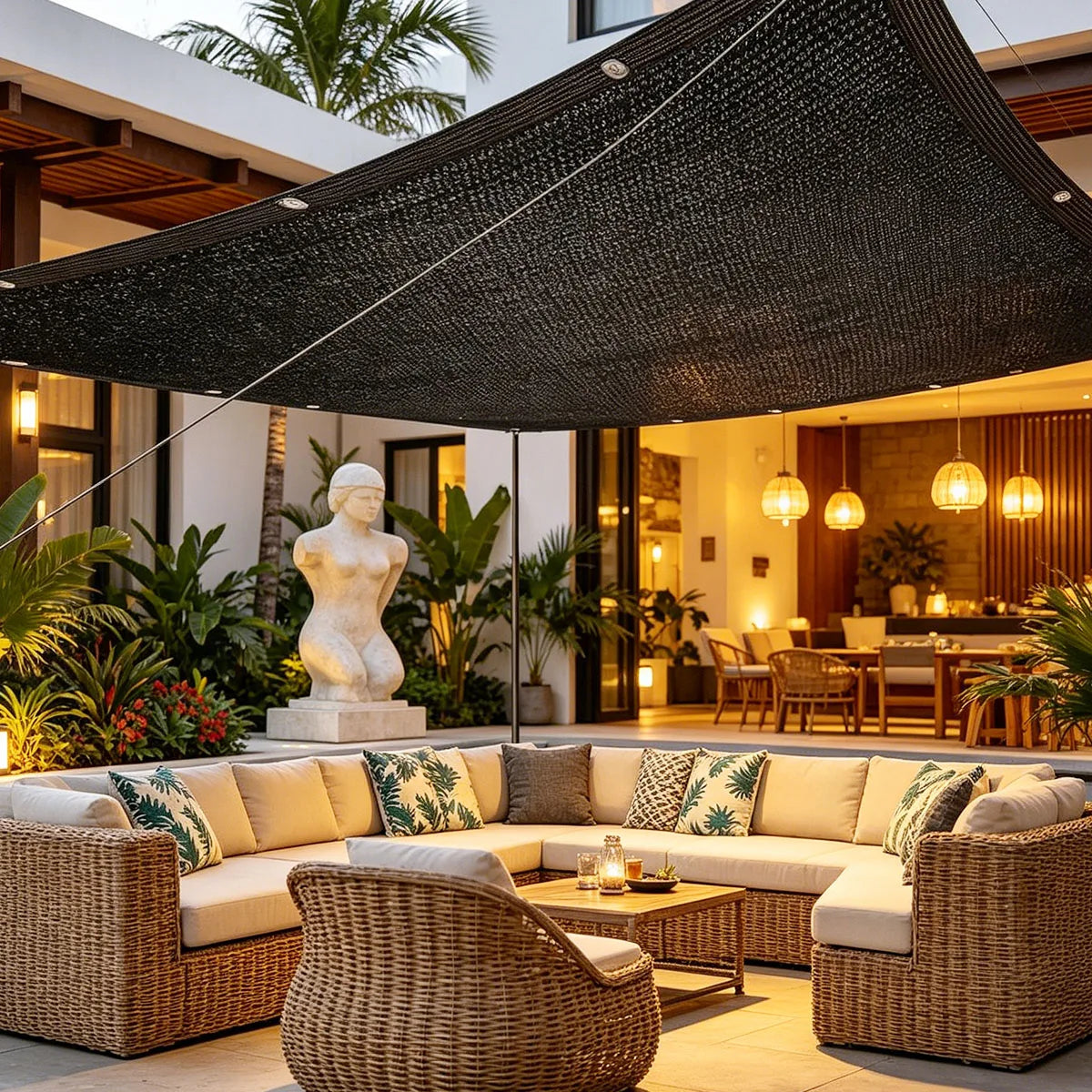 Heavy Duty HDPE Sun Shade Net With Grommets For Gardens
