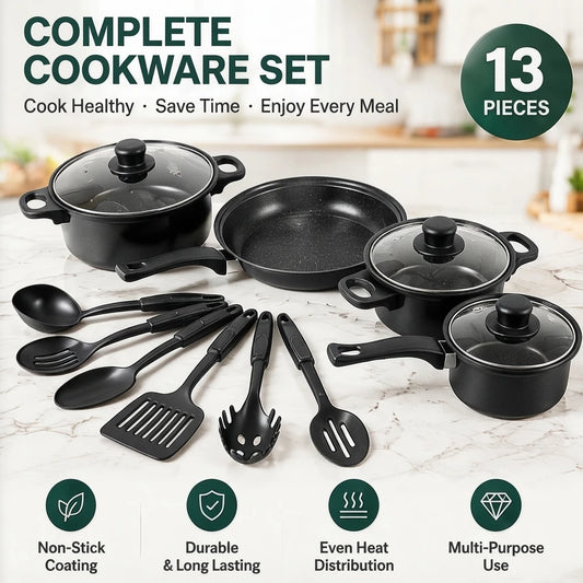 Aehome Nonstick Cookware Set With Pots Pans And Utensils