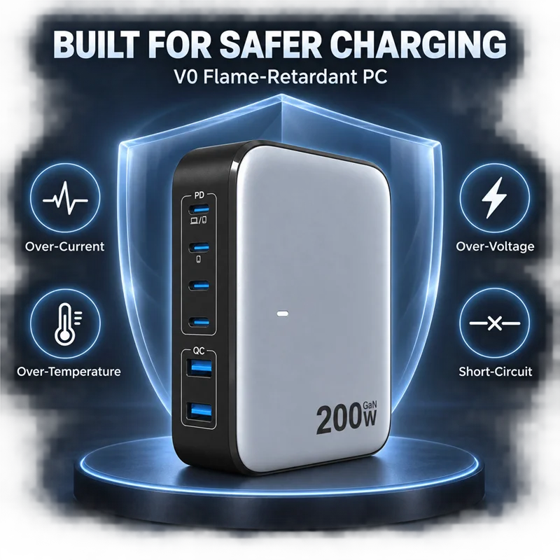 Compact 100 Watt Multi Port Fast Charger For Electronics