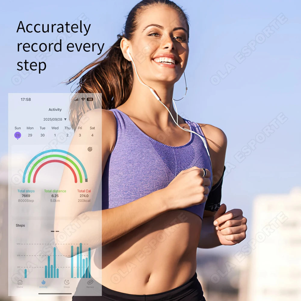 Smart Ring With LED Display, Caller ID And Fitness Tracking