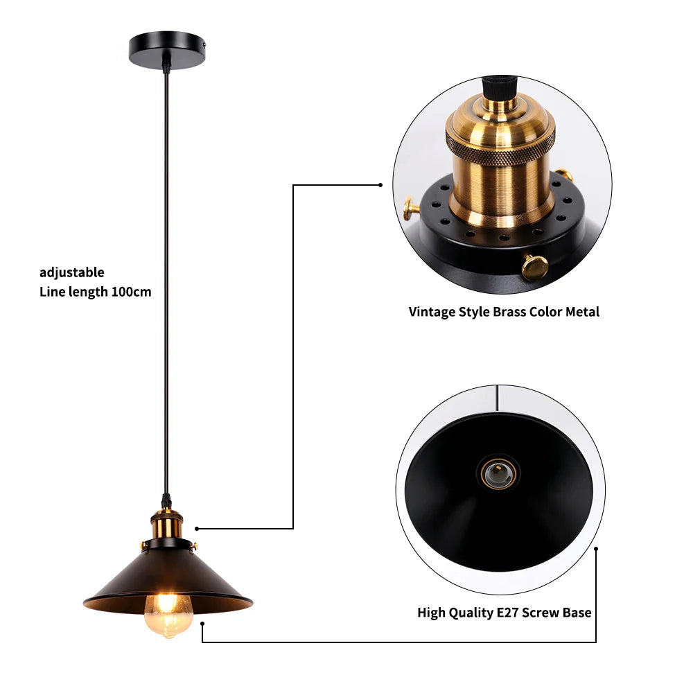 Industrial Loft Iron Pendant Ceiling Lamp For Kitchen Island Lighting
