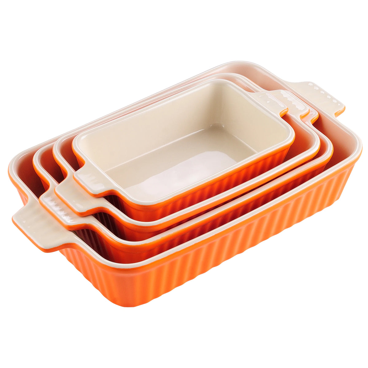 MALACASA Ceramic Baking Dish Set With Handles For Oven Cooking