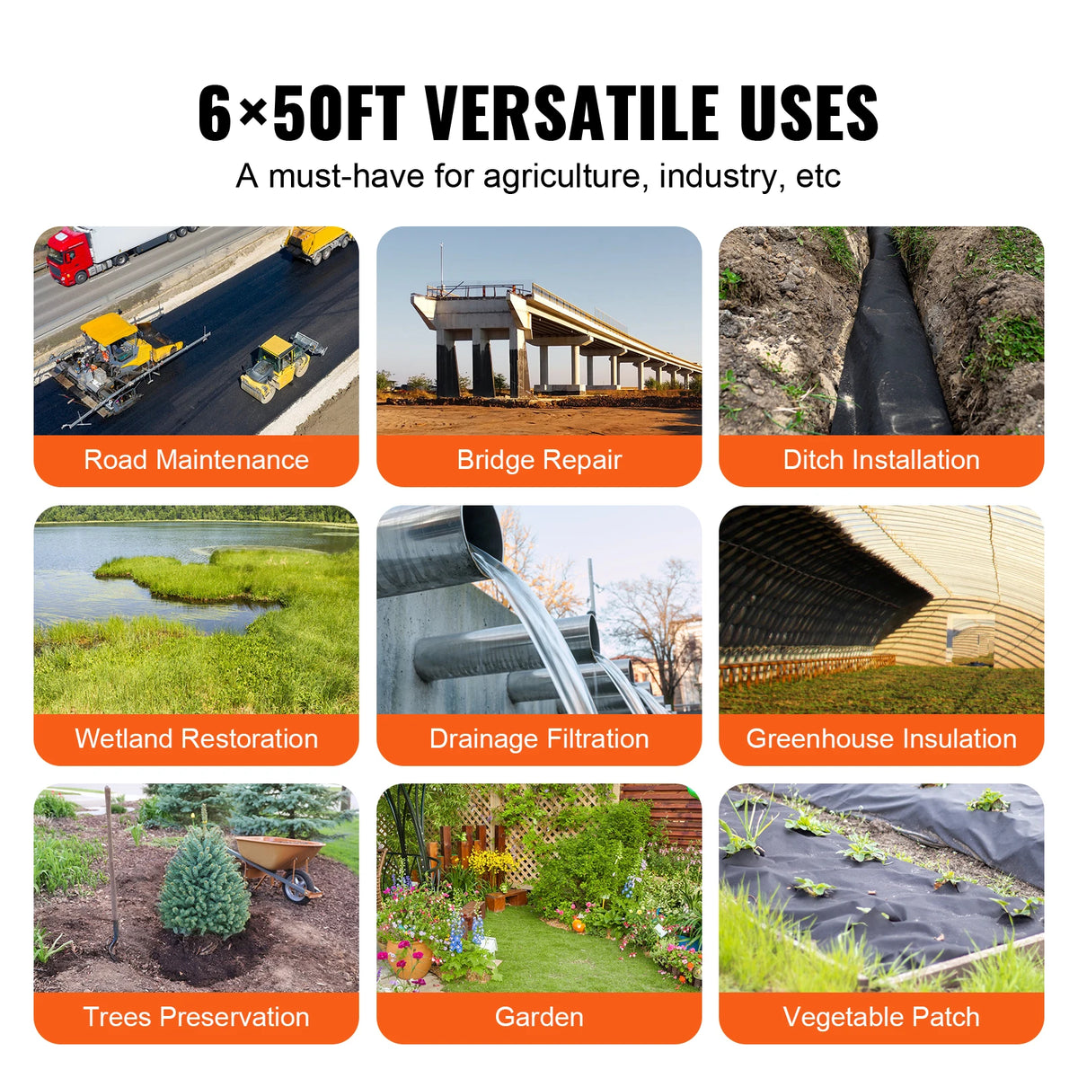 SucceBuy Nonwoven Geotextile Fabric for Driveways and Drainage