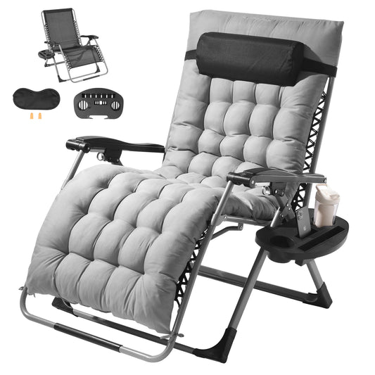 SucceBuy Adjustable Zero Gravity Recliner With Cupholder And Footrest