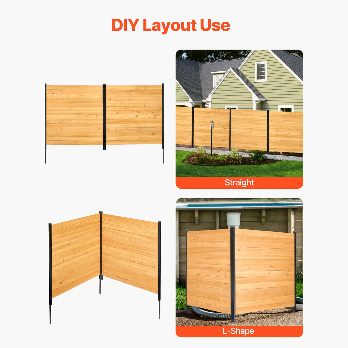 SucceBuy Wood Privacy Fence Screen for Air Conditioner Equipment