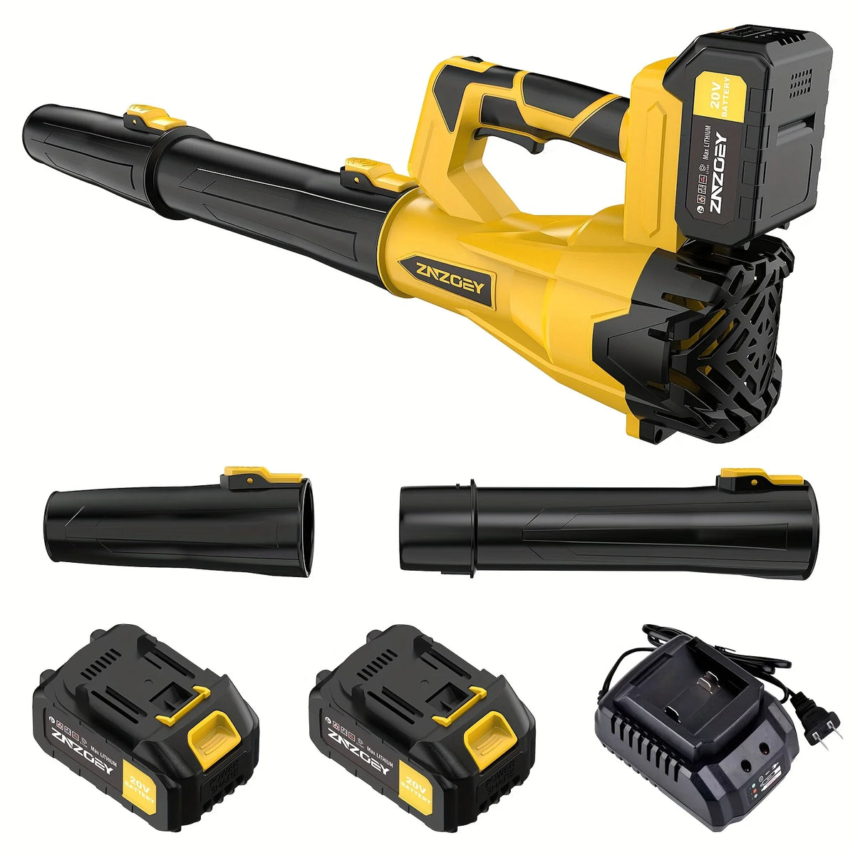 ZNZOEY Cordless Leaf Blower With 580CFM And Six Speed Settings