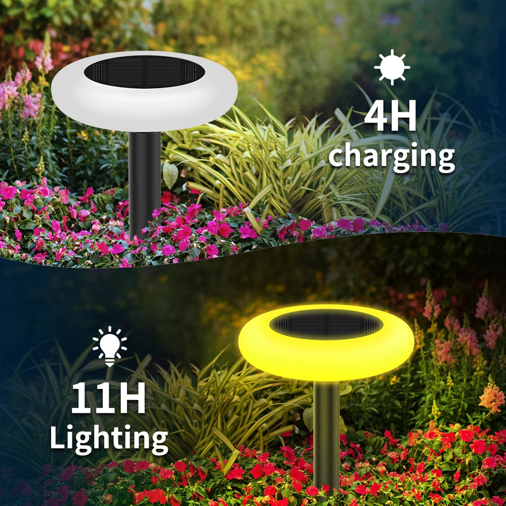 Intelamp Outdoor Solar LED Pathway Lights for Gardens and Walkways