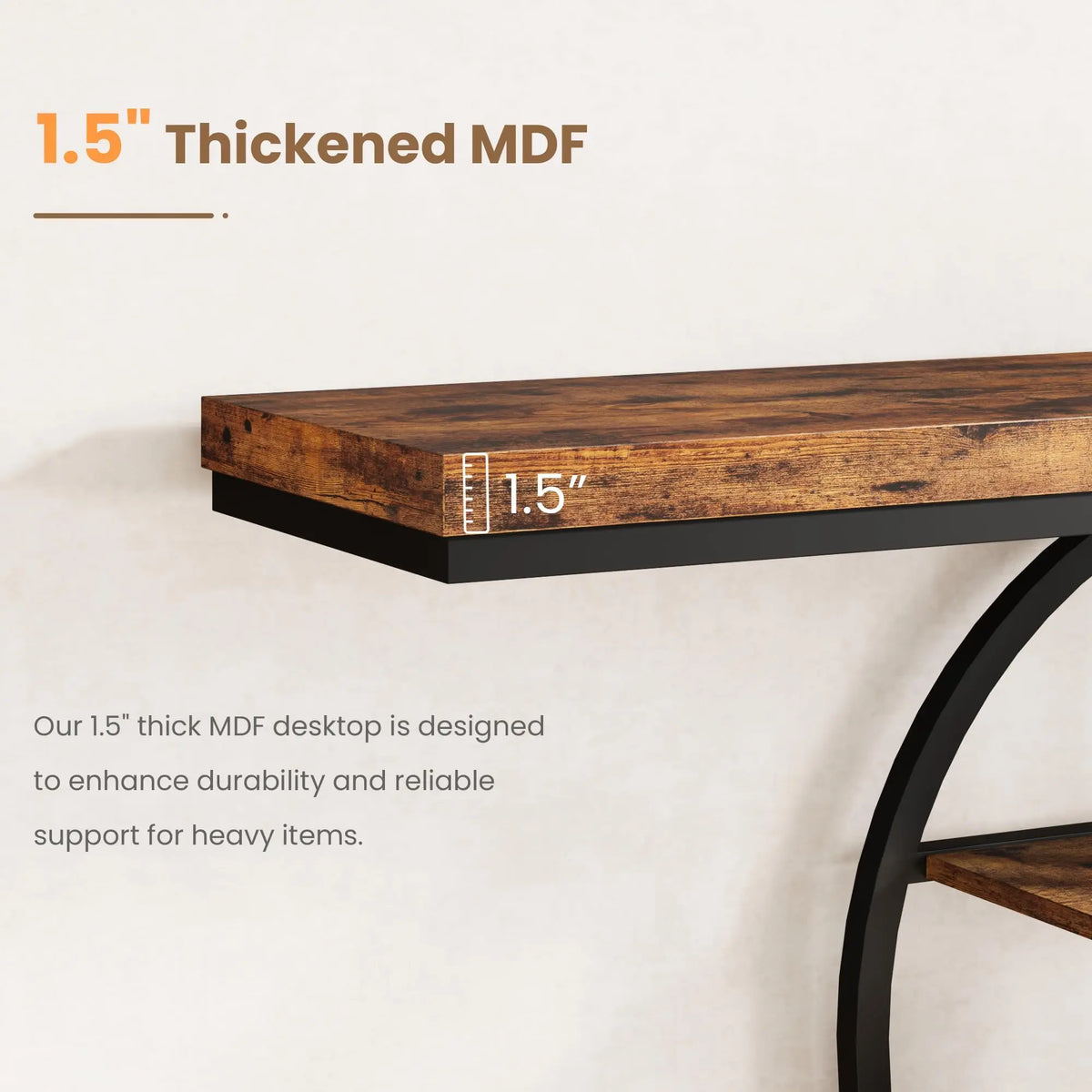 Amkui Modern Console Table Featuring Storage Shelves And Steel Frame