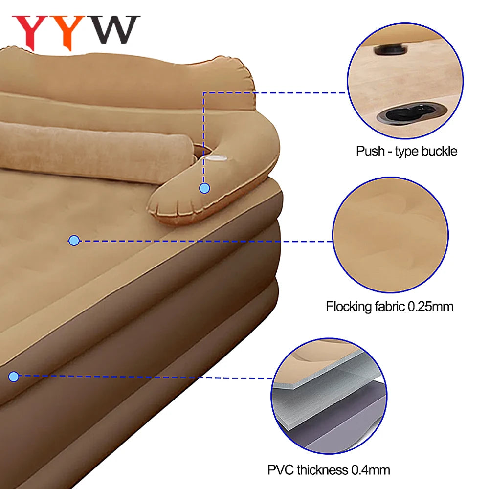 Portable Inflatable Camping Air Mattress for Two People Outdoor Use
