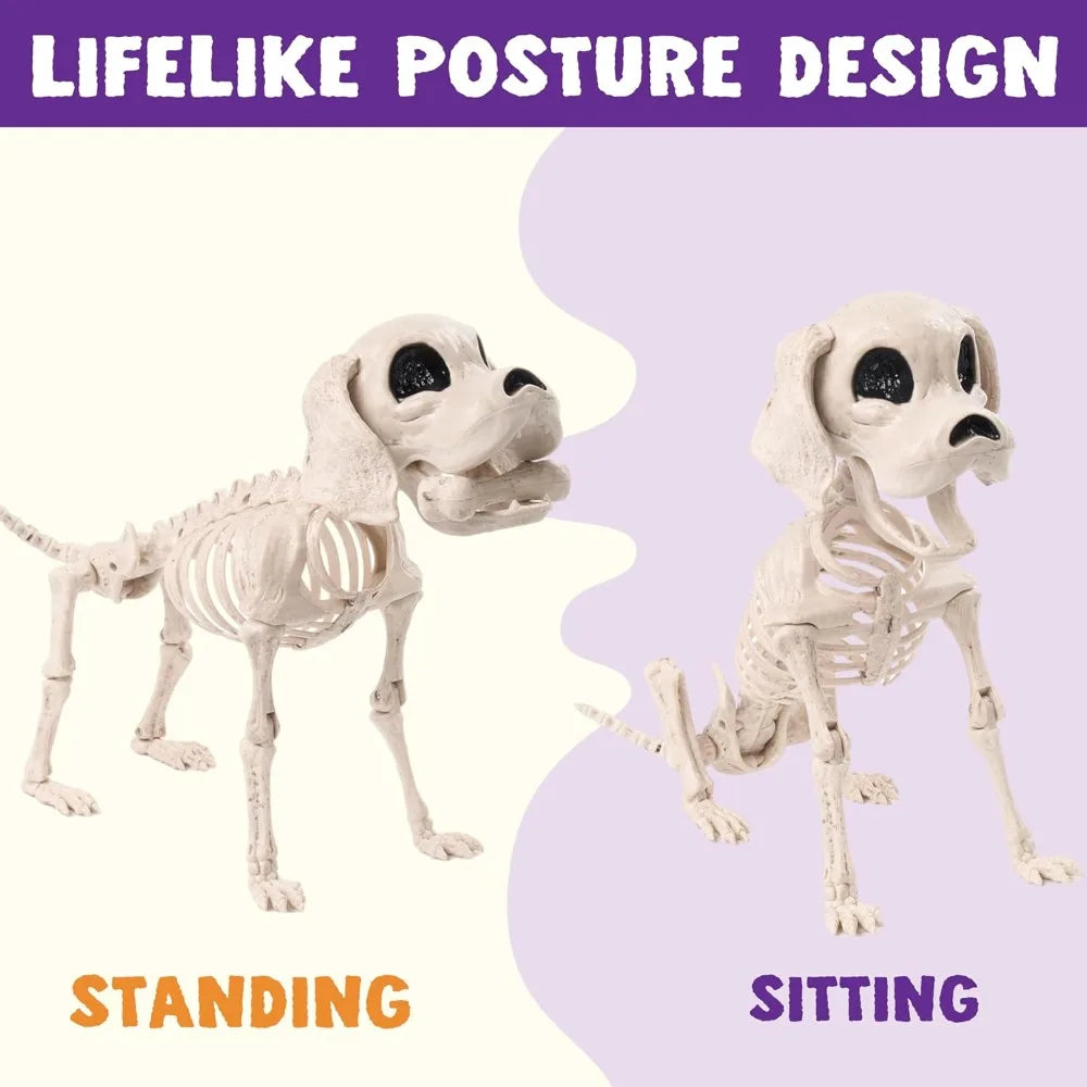 Posable Realistic Dog Skeleton For Halloween Decoration