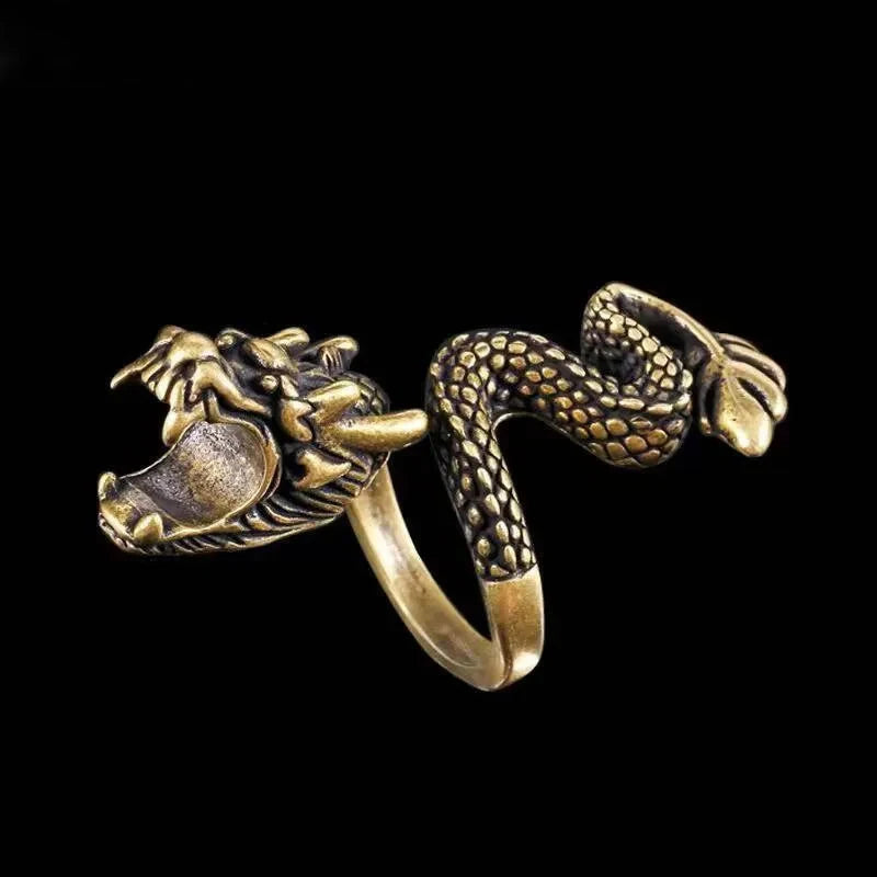 Retro Dragon Cigarette Holder Ring Rack Adjustable Metal Smoking Accessory