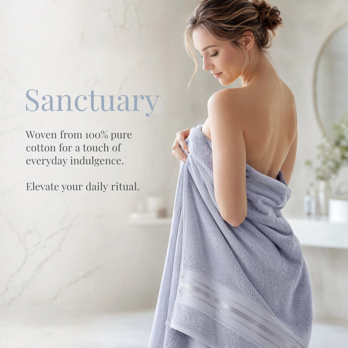 Luxury Turkish Cotton Towel Set With Bath Towels And Washcloths