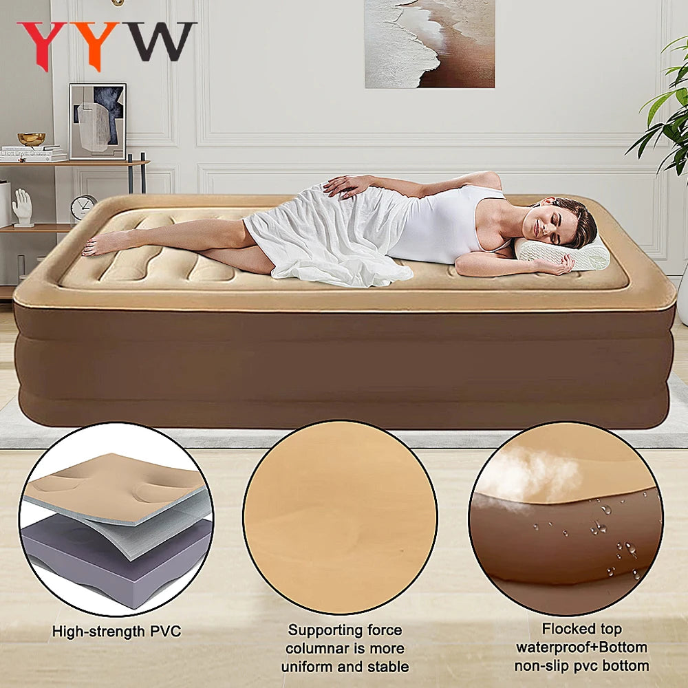 Portable Inflatable Camping Air Mattress for Two People Outdoor Use