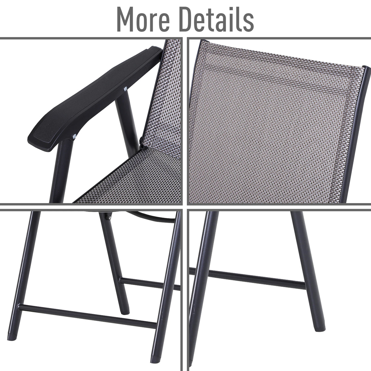 Outsunny Lightweight Outdoor Patio Chairs With Comfortable Mesh Seating