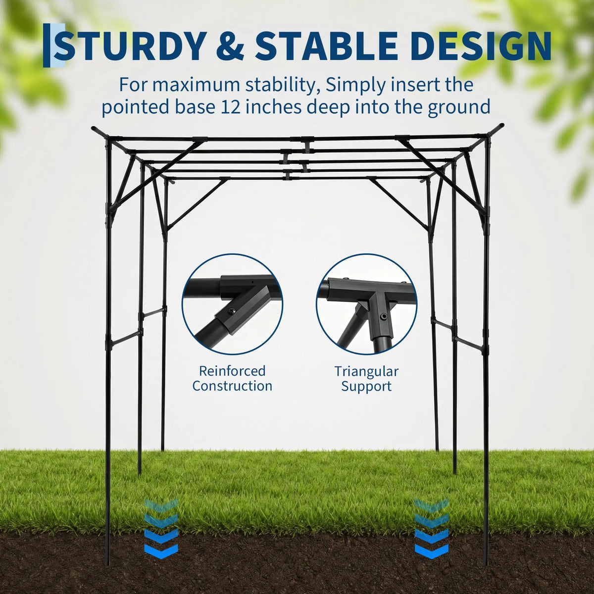 HiMISS Metal Garden Arch Trellis for Climbing Plants and Cucumbers