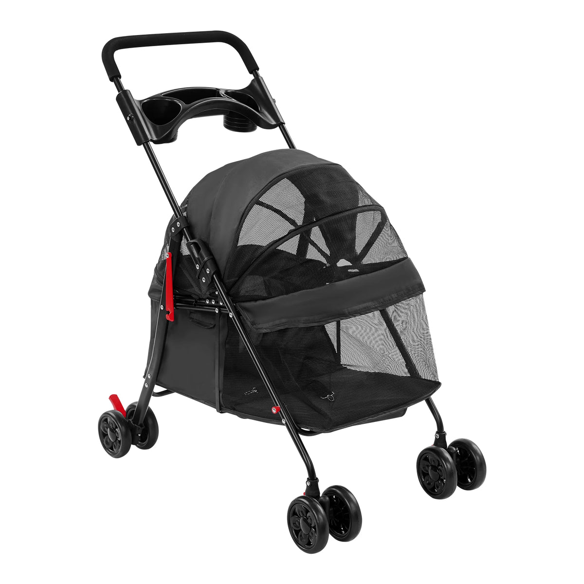 Foldable Ventilated Pet Stroller For Small Dogs And Cats
