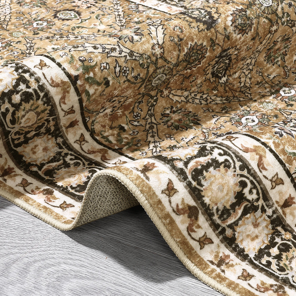 Machine Washable Moroccan Trellis Low Pile Area Rug