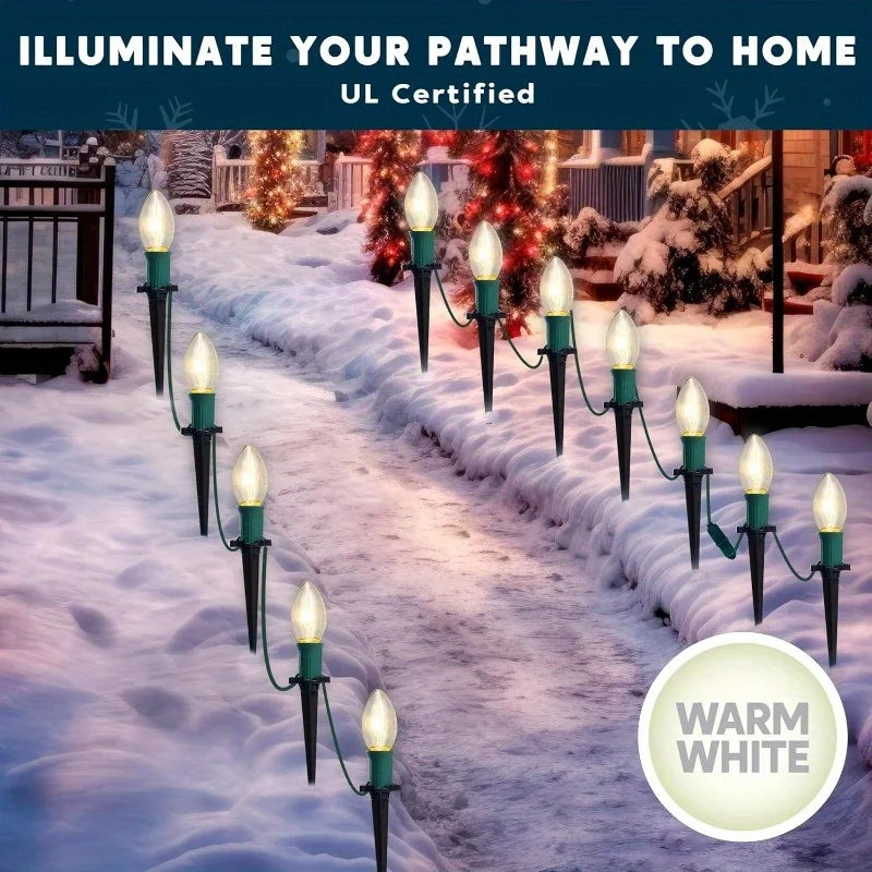 Joyfy C9 Christmas Pathway Lights for Outdoor Holiday Decorations