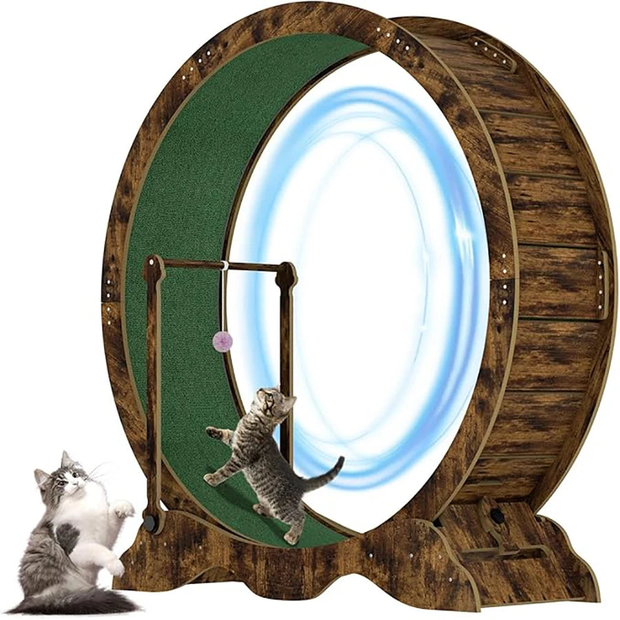 Cat Exercise Wheel Indoor Treadmill With Carpeted Runway