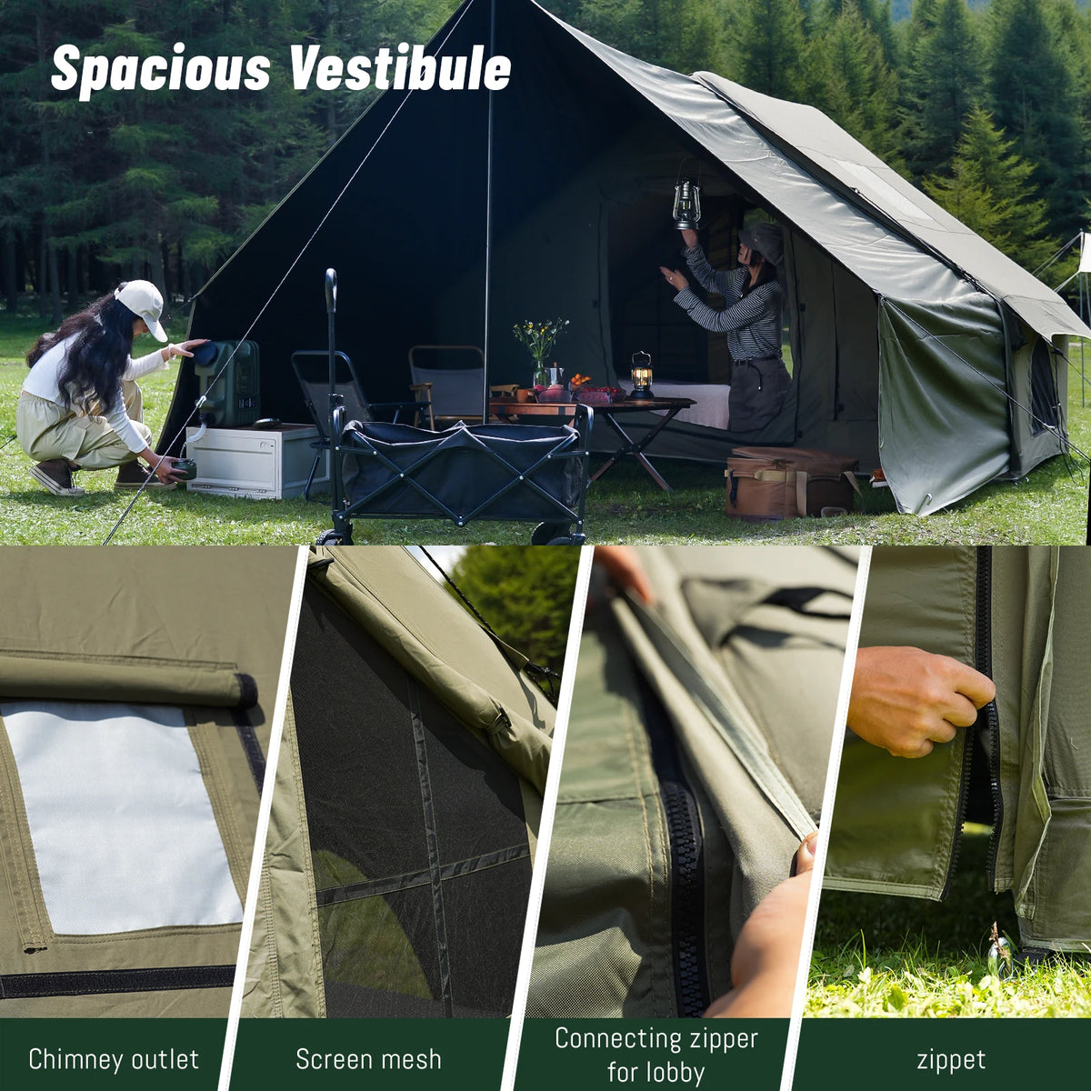 Pakicetus Inflatable Camping Tent Featuring Roof Window For Quick Setup