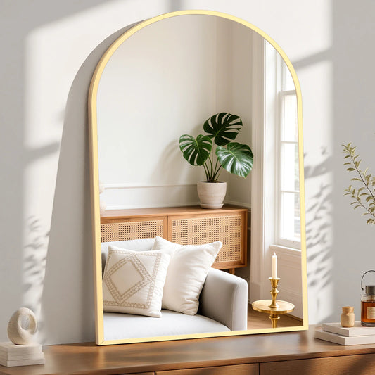 JHK Modern Arched Bathroom Mirror for Vanity and Wall Decor