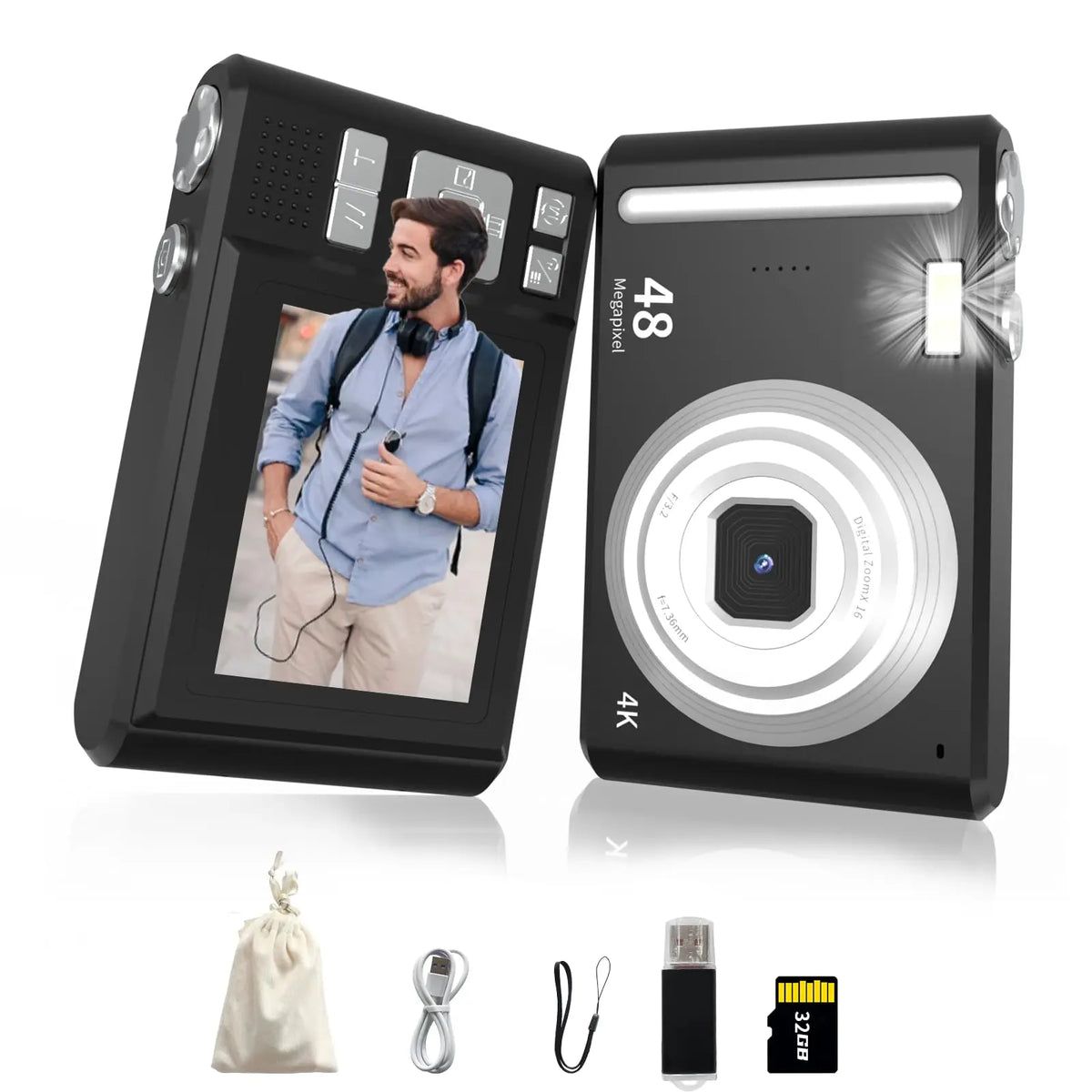 4K Digital Camera With Autofocus, 48MP Vlogging And 16X Zoom